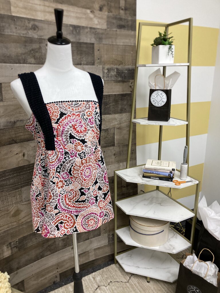 Elle Red & Black Paisley Pattern Sleeveless