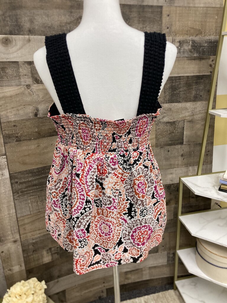 Elle Red & Black Paisley Pattern Sleeveless