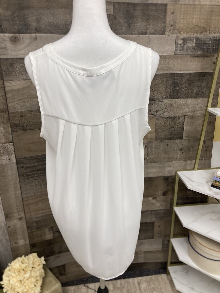 Pleione White Sleeveless Tank Blouse