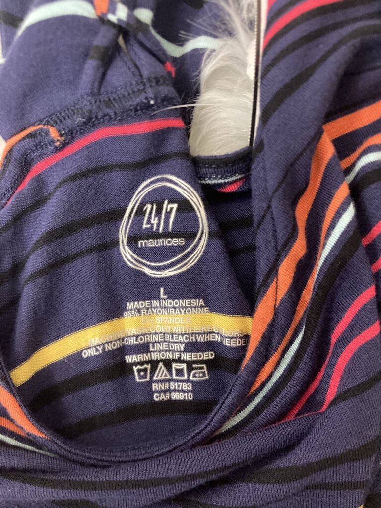 Maurices Navy Multi Color Stripe Tank