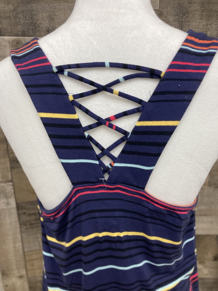 Maurices Navy Multi Color Stripe Tank
