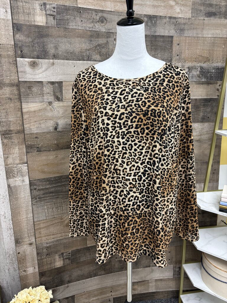 Chico's Leopard Print Long Sleeve SmPrint