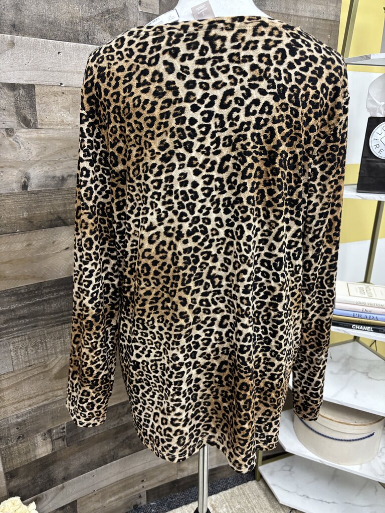 Chico's Leopard Print Long Sleeve SmPrint