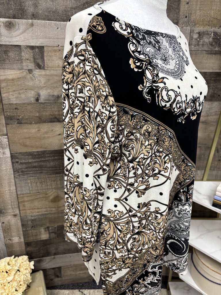 Chico's Black & White Paisley Print Tunic