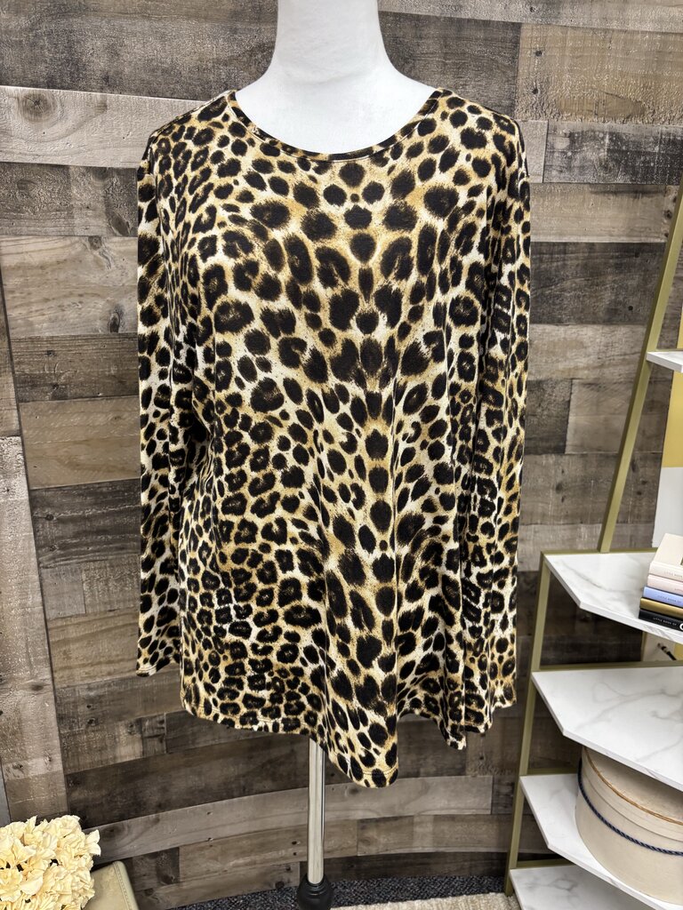 Chico's Cheetah Print Long Sleeve LgPrint