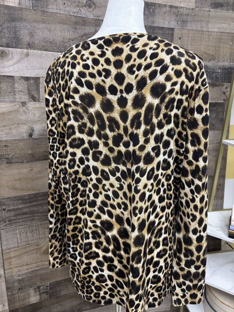 Chico's Cheetah Print Long Sleeve LgPrint