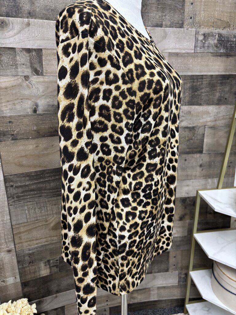 Chico's Cheetah Print Long Sleeve LgPrint