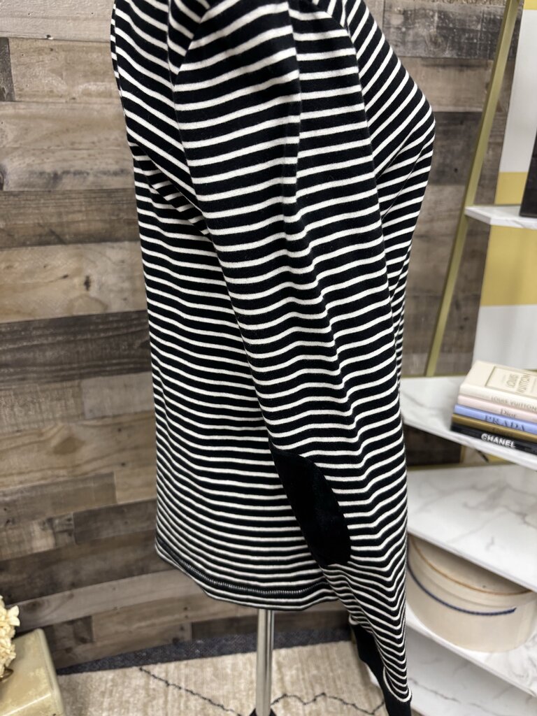 Ralph Lauren Black & White Stripe Shoulder Zip