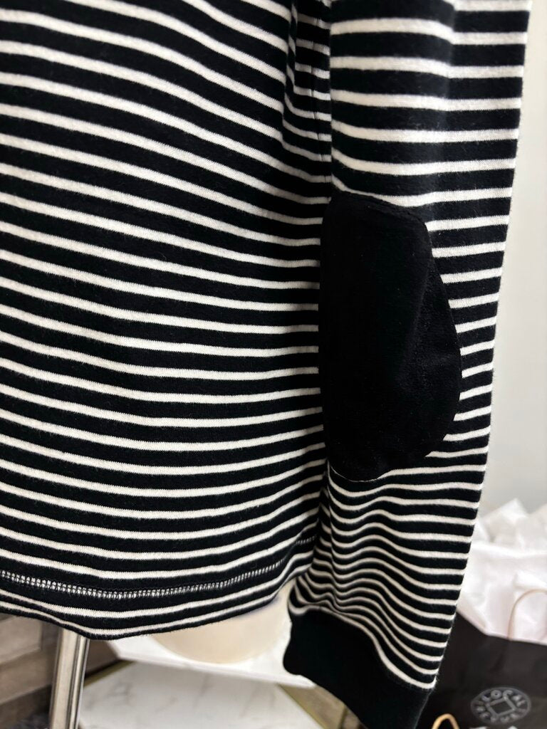 Ralph Lauren Black & White Stripe Shoulder Zip