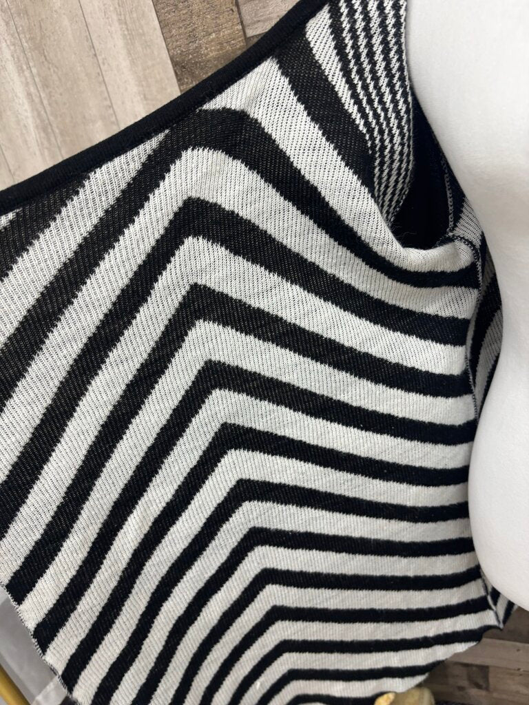 Material Girl Black & White Striped Cardigan