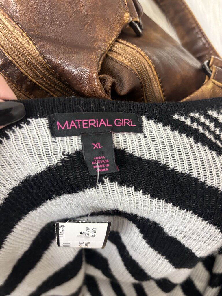 Material Girl Black & White Striped Cardigan