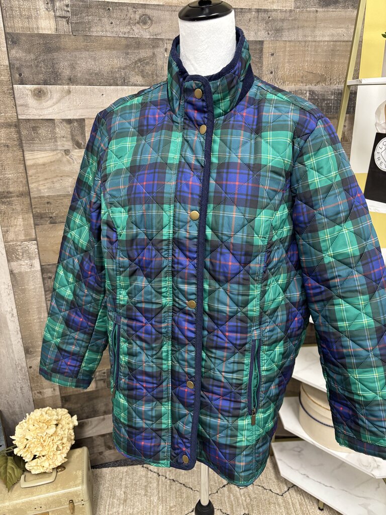 Appleseed Petites Quilted Blue/Green Plaid