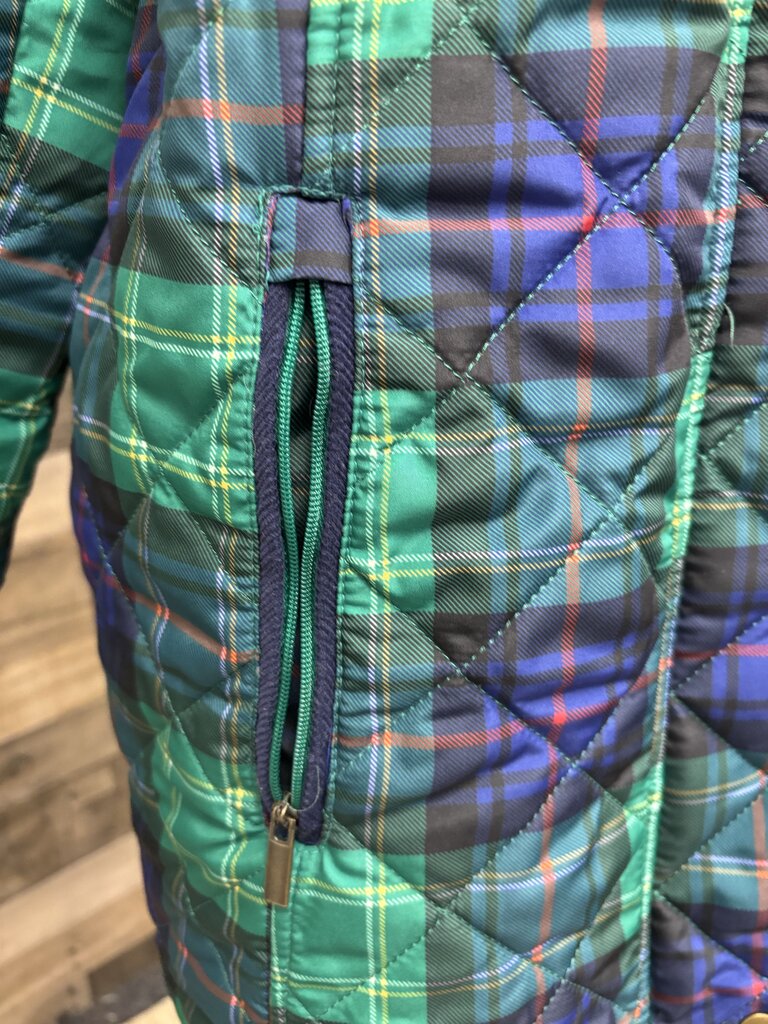 Appleseed Petites Quilted Blue/Green Plaid