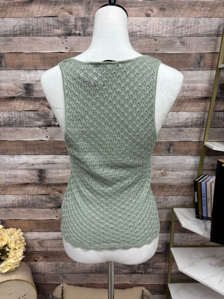 Alice & Olivia Sage Green V-Neck Knit