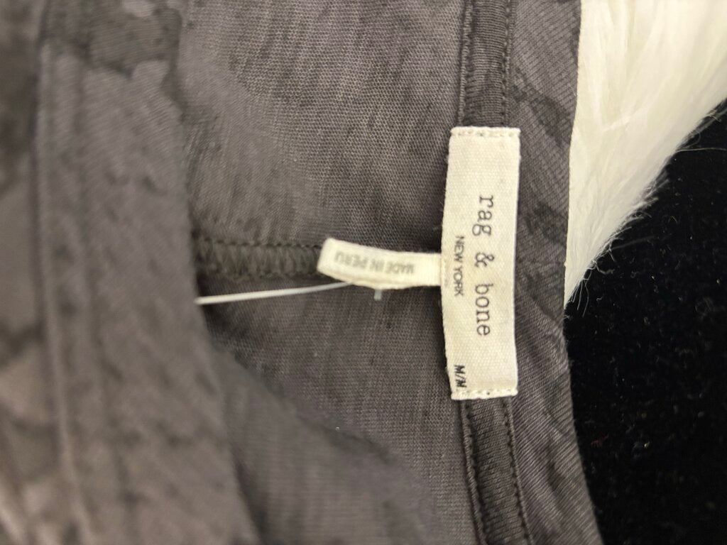 Rag & Bone Black & Grey Snake Skin Long Sleeve