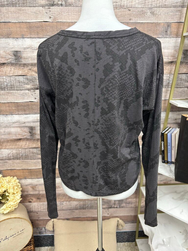 Rag & Bone Black & Grey Snake Skin Long Sleeve
