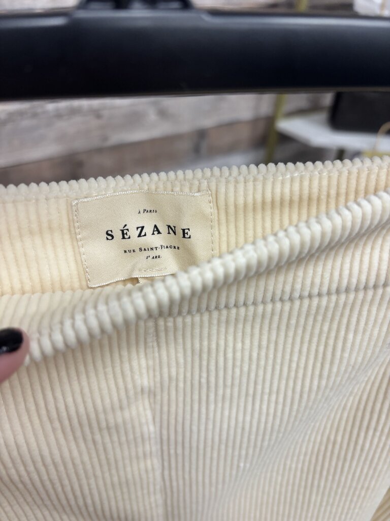 Sezane Ivory Corduroy Wide Leg Sailor