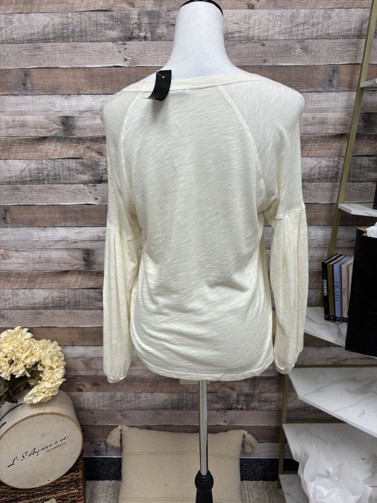 Splendid Cream Paint Splattered Long Sleeve