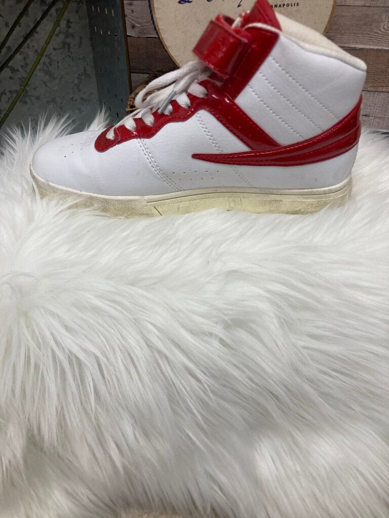 Fila White & Red High Top Sneakers
