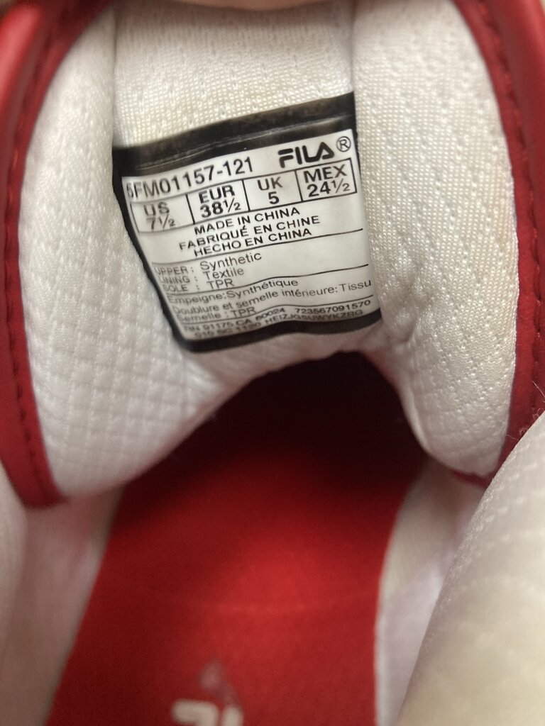 Fila White & Red High Top Sneakers