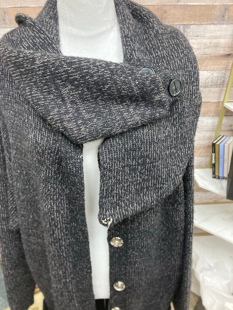 No Brand Black Cardigan Duster w/CrissCross Detail
