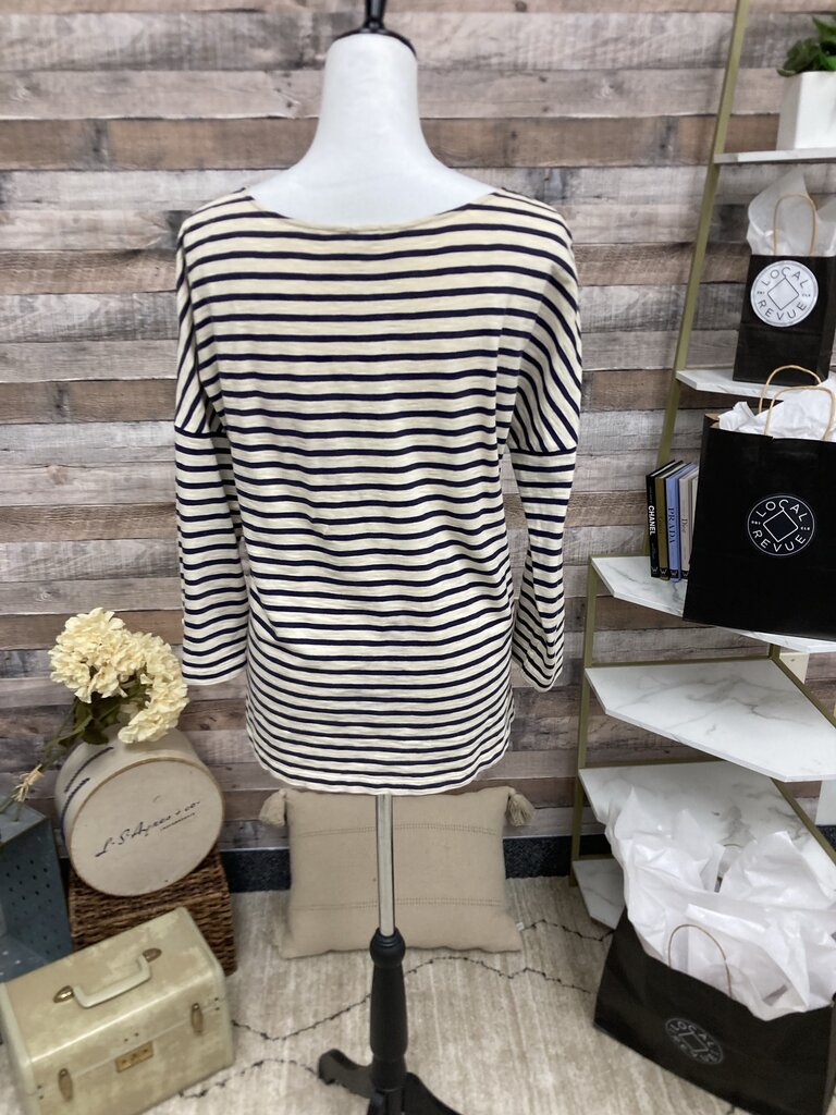 J Crew Navy & White Stripe Long Sleeve