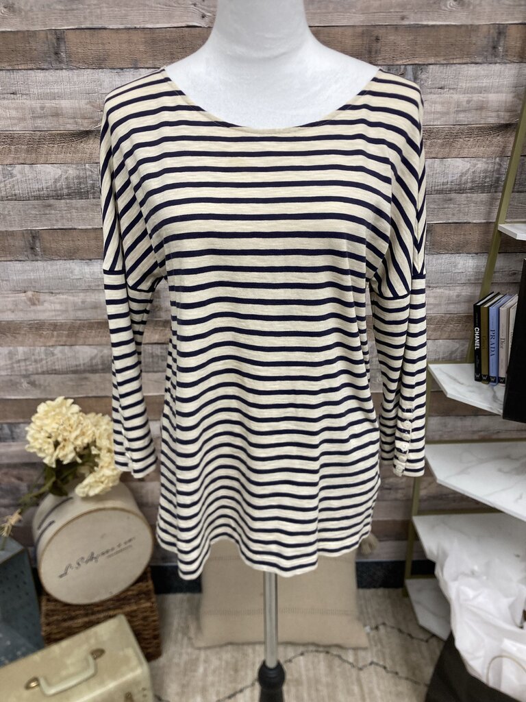 J Crew Navy & White Stripe Long Sleeve
