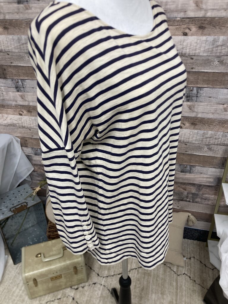J Crew Navy & White Stripe Long Sleeve