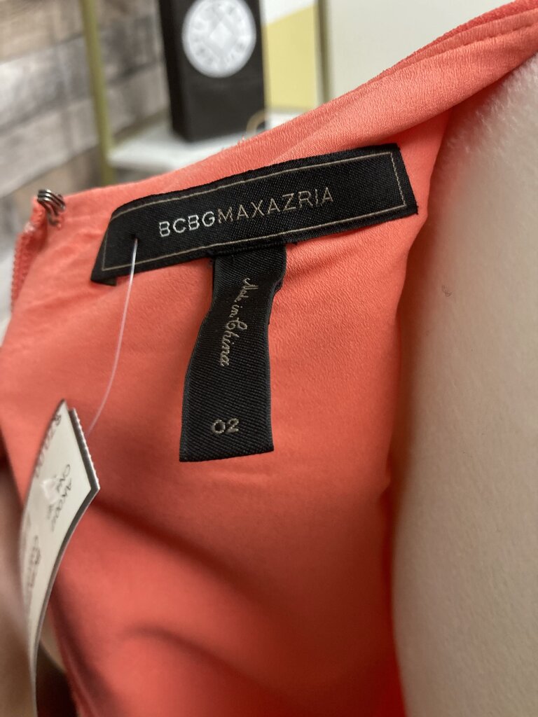 BCBGMaxzaria Lizette Coral Colorblock Maxi Gown