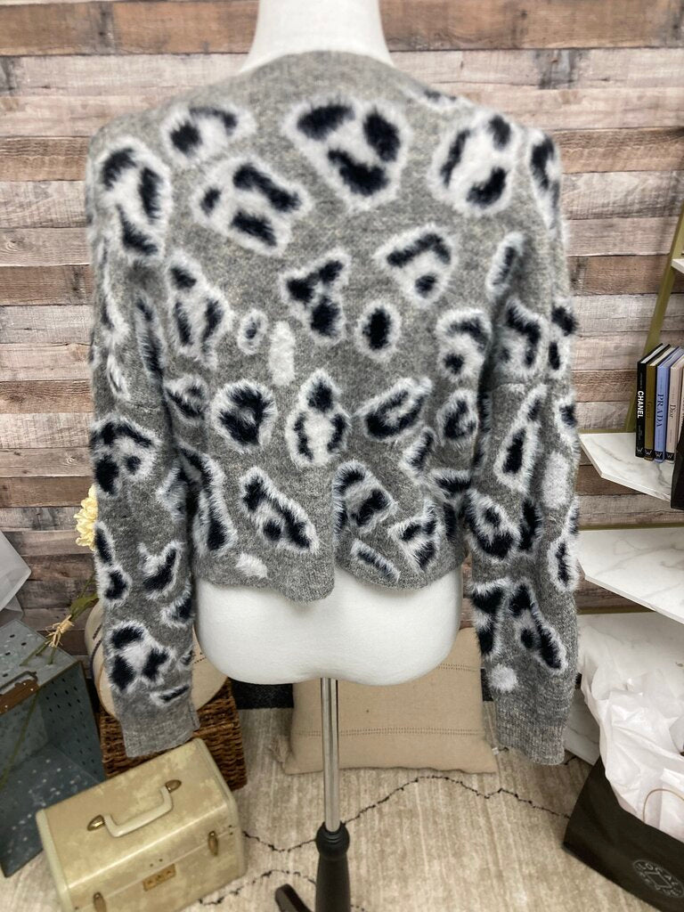 RD Style Grey Animal Print Fuzzy Crop
