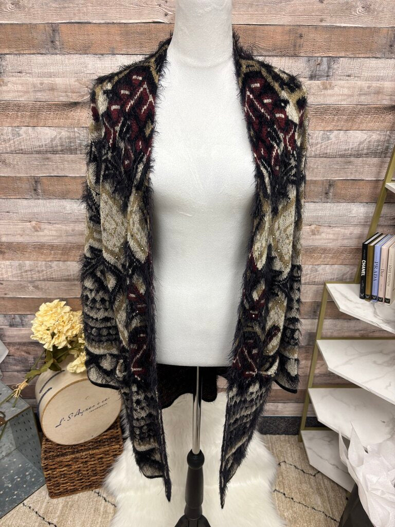 BCBGMaxAzria Azted Eyelash Black & Cream Cardigan