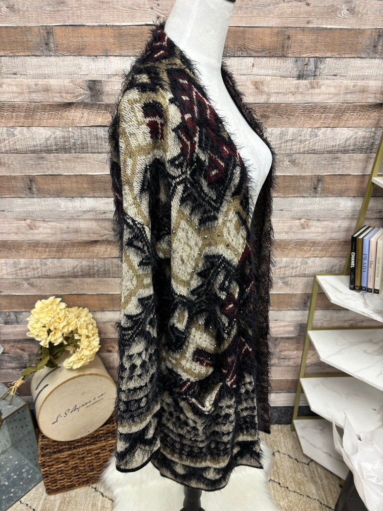 BCBGMaxAzria Azted Eyelash Black & Cream Cardigan