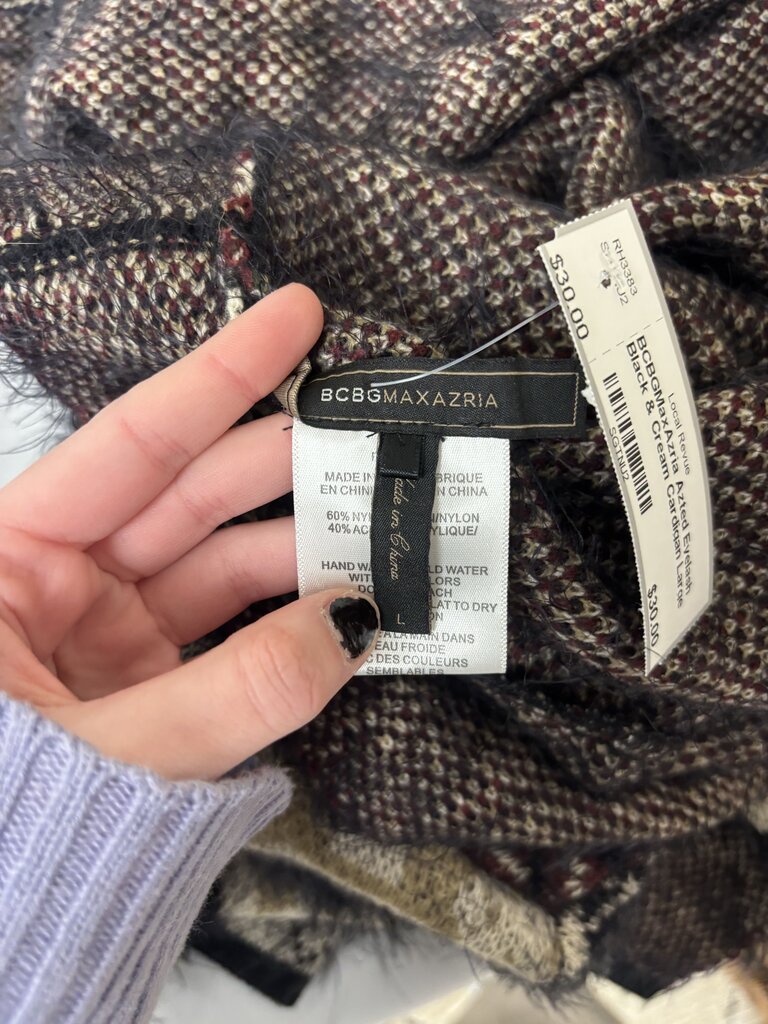 BCBGMaxAzria Azted Eyelash Black & Cream Cardigan