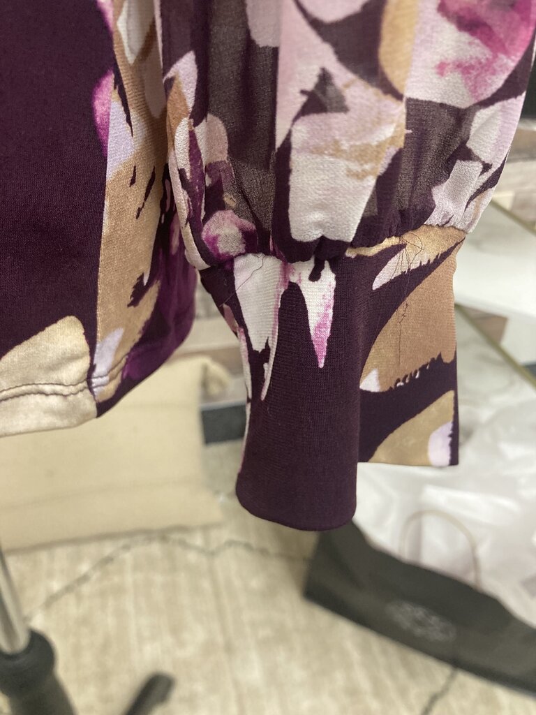 Calvin Klein Purple & Pink Floral Print Long Sleeve