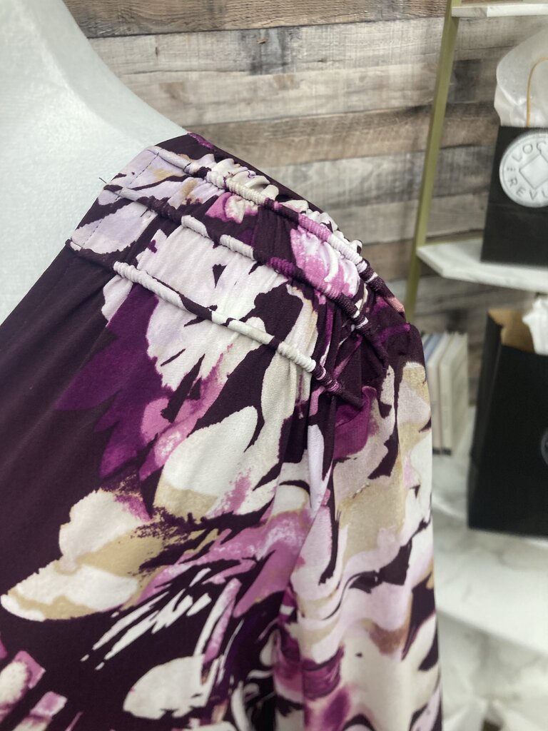 Calvin Klein Purple & Pink Floral Print Long Sleeve