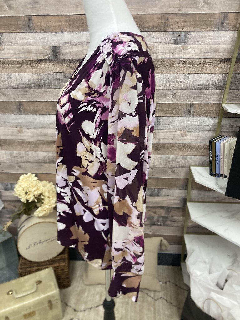 Calvin Klein Purple & Pink Floral Print Long Sleeve