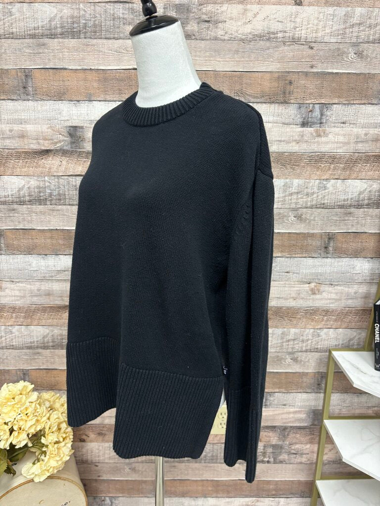 Gap Black Cotton Knit Crewneck Sweater