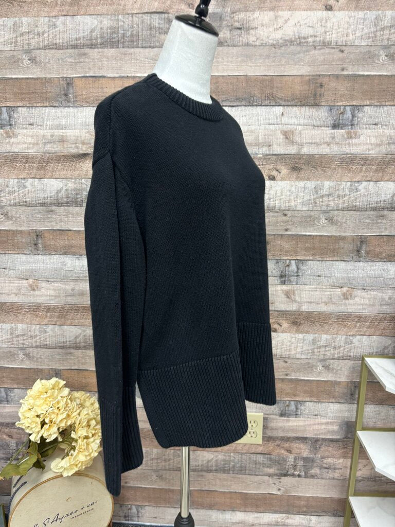 Gap Black Cotton Knit Crewneck Sweater