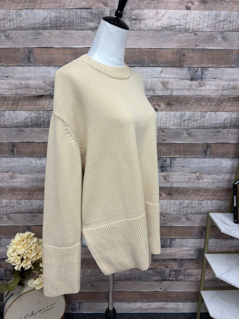Gap Tan Cotton Knit Crewneck Sweater