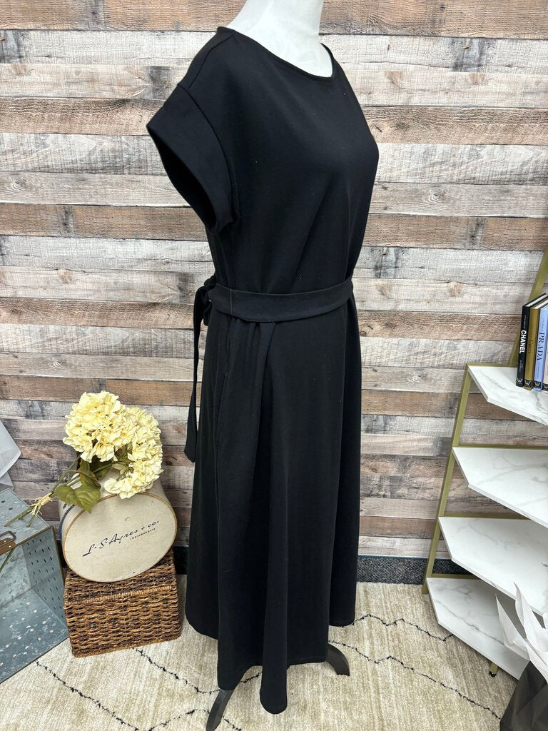 NWT Ann Taylor Weekend Black Dress with Tie Belt