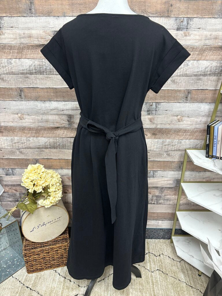 NWT Ann Taylor Weekend Black Dress with Tie Belt