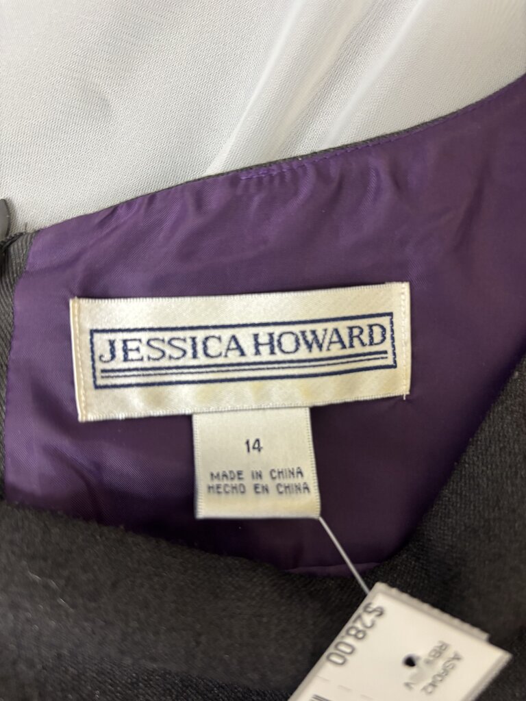 Jessica Howard Grey Scoop Neck Sheath Dress