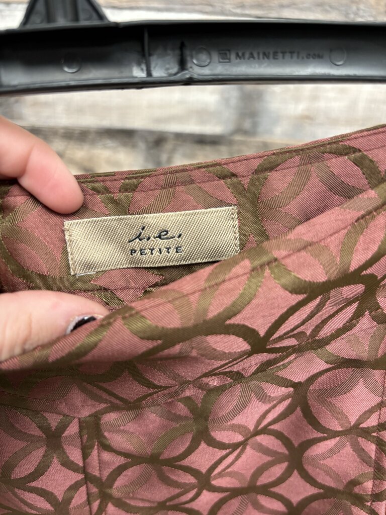 i.e. Petite Pink & Brown Geometric Print A-line Skirt