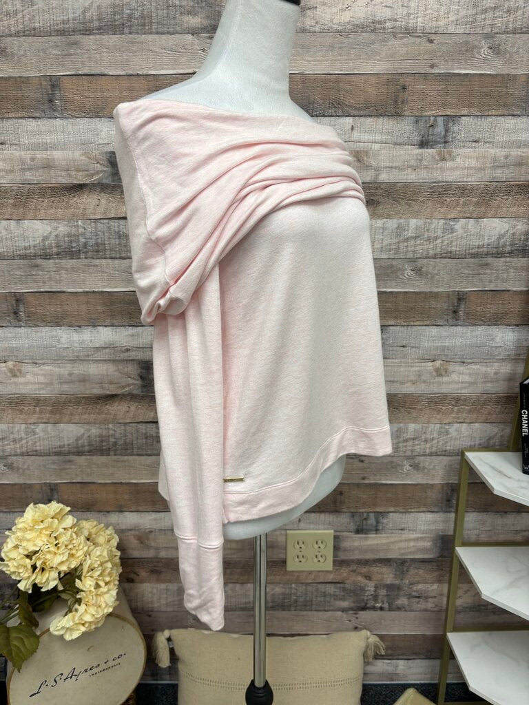 Lilly Pulitzer Light Pink Off Shoulder Cowl Neck Pullover