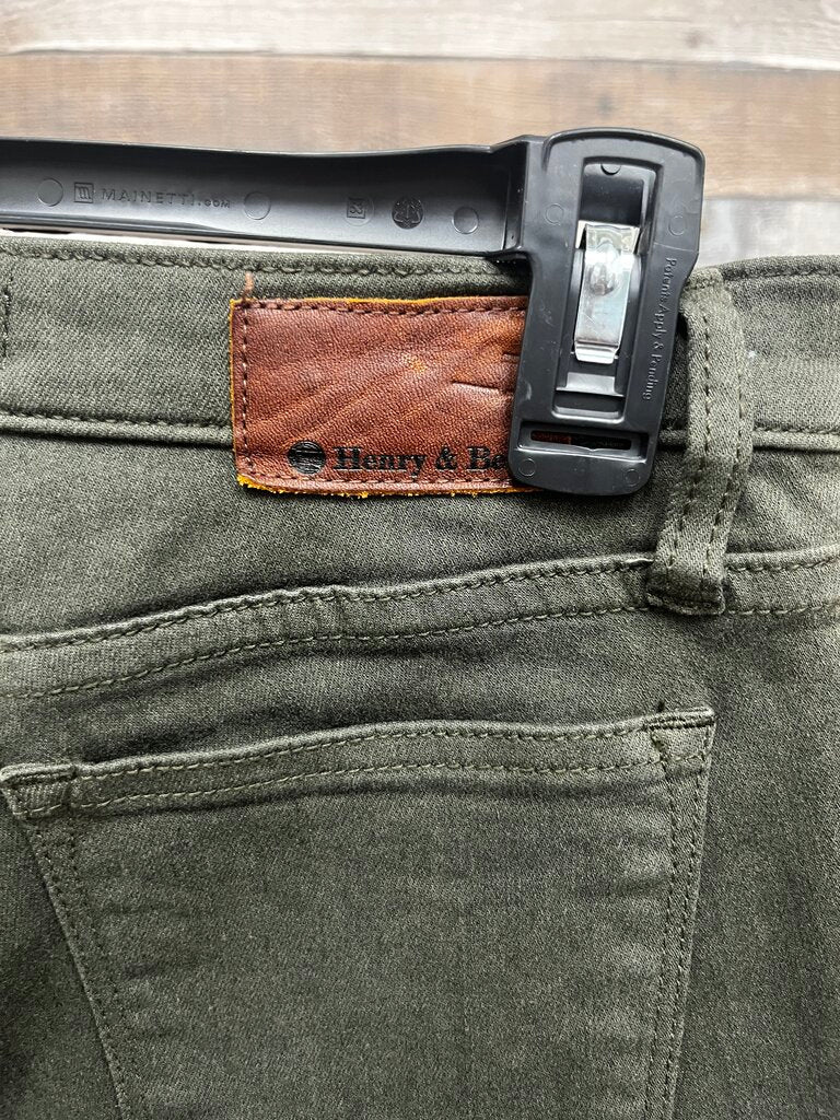 Henry & Belle Olive Green Skinny Jeans with Ankle Zippers