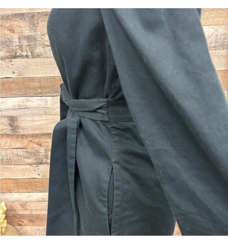 Lilly Pulitzer Black Trench Coat w/Ruffle Collar