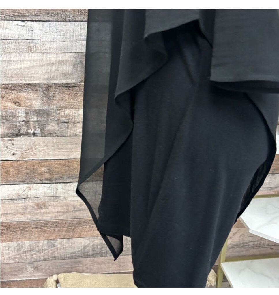 Neiman Marcus Black Sheath Asymemetric Layered