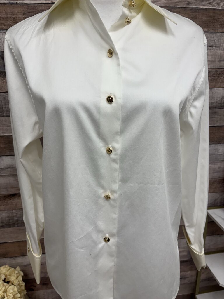 St John Sport White/Ivory Button Down Satin