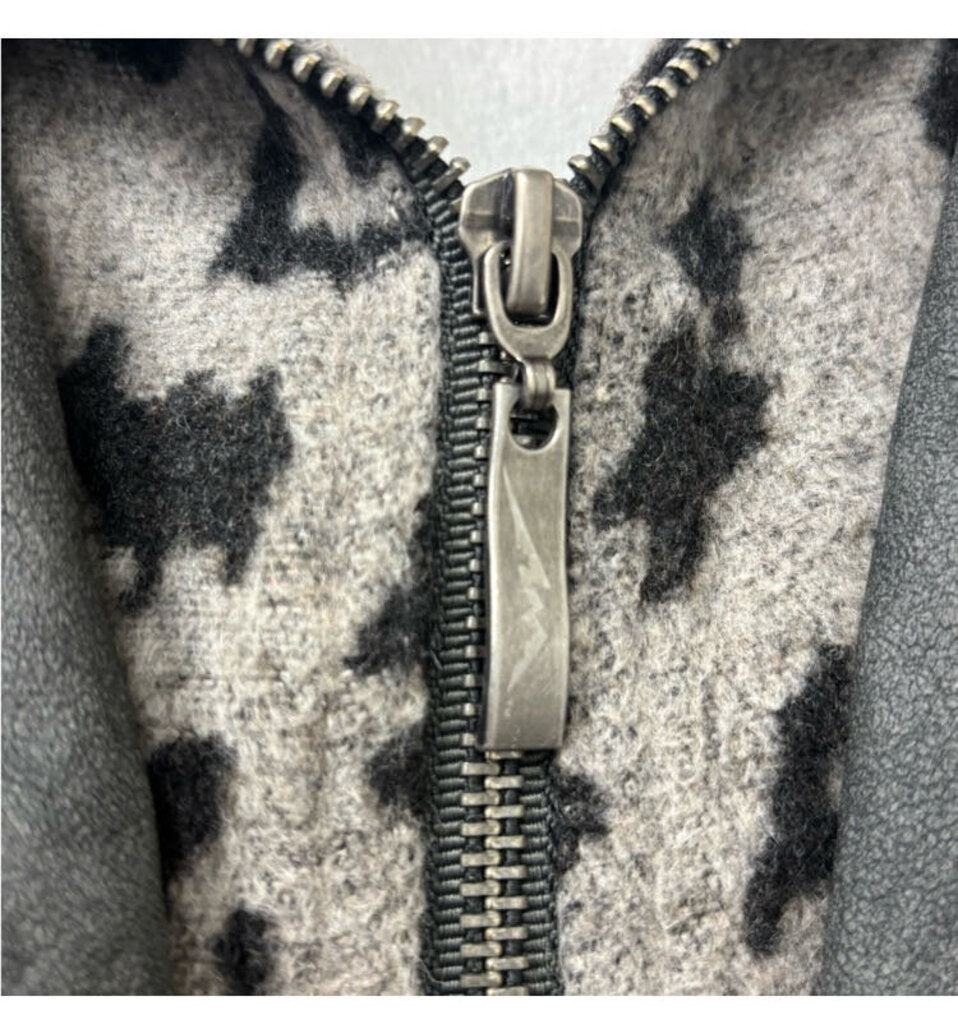 Montana Co. Faux Grey Gun Metal Leather Vest w/Hood