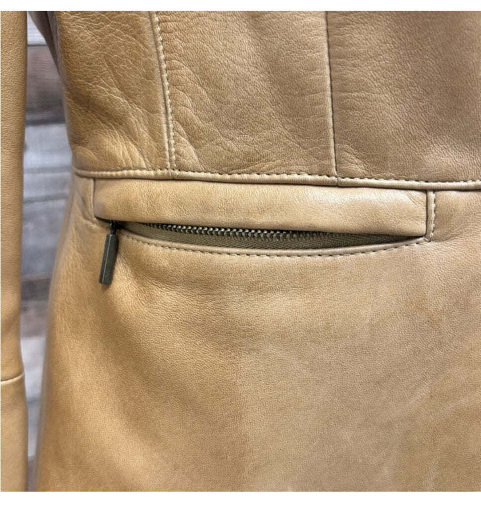 Saks Fifth Avenue Lambskin Leather Tan Blazer